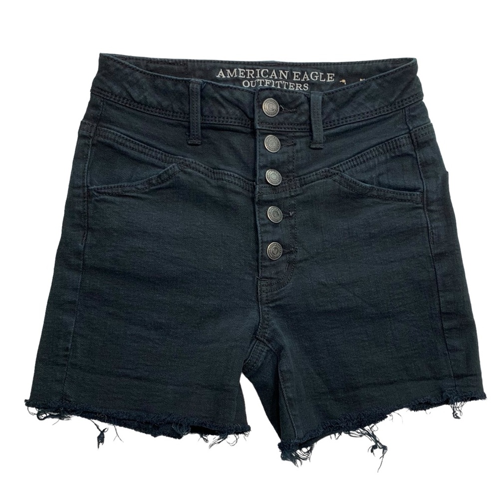 AMERICAN EAGLE Raw Hem Button Fly Shorts Sz 0